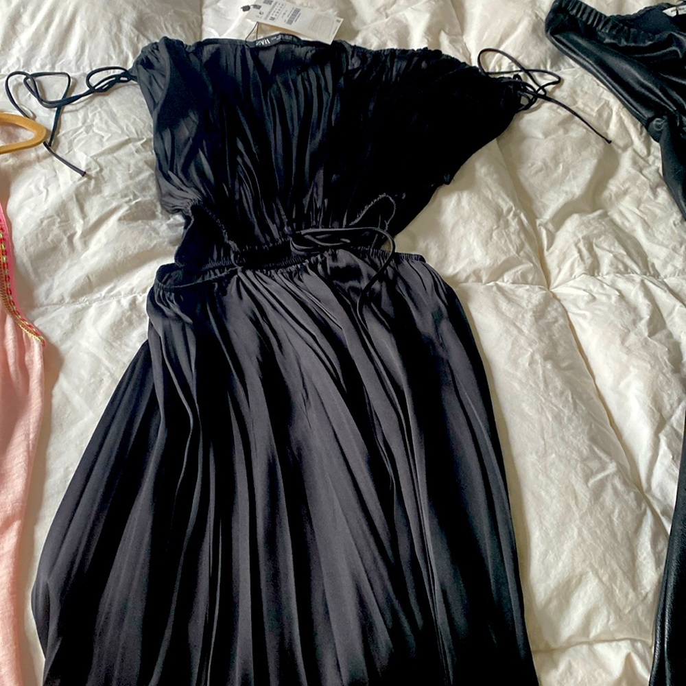 Zara satin cut out dress